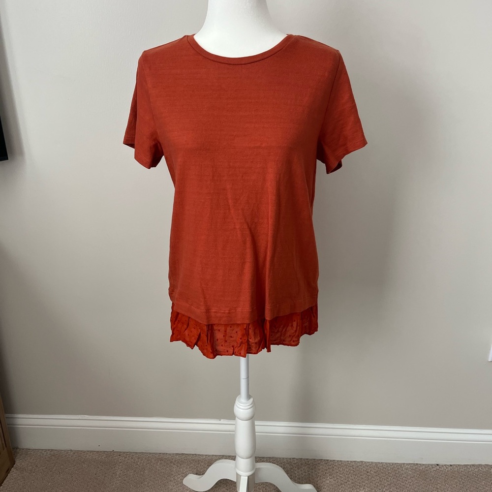 ✨2/$10 | LOFT Burnt Orange Short Sleeve Top